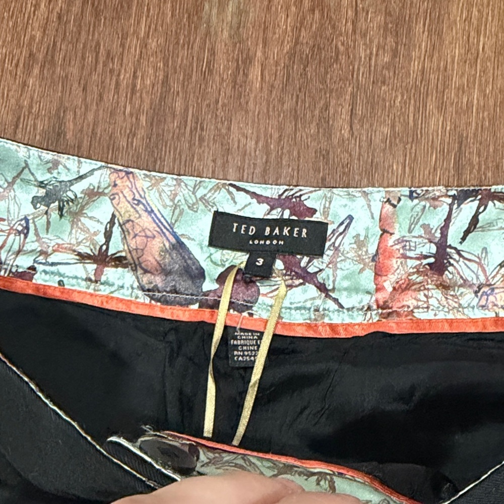 Ted Baker Black and Multicolor inner waist Patterned Pants - Picture 2 of 6